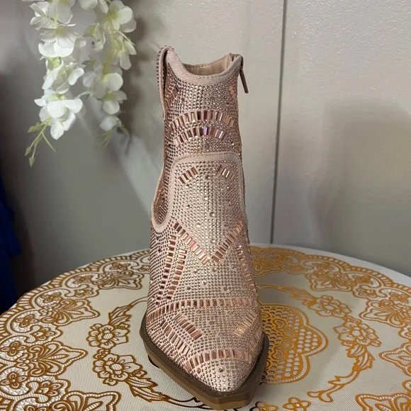 Very G Glittering Ankle Booties - Tan - Picture 2 of 4